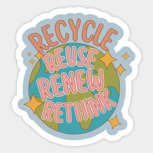 Recycle reuse Renew rethink Sticker